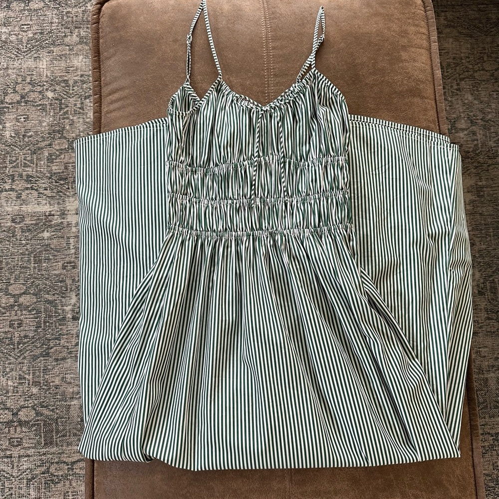 Faithfull the Brand Marianne Midi Dress Green Stripe